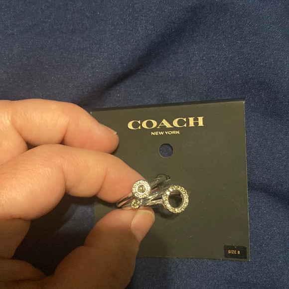 Coach! Silver 3 ring set. Brand new with tags. Size 8.